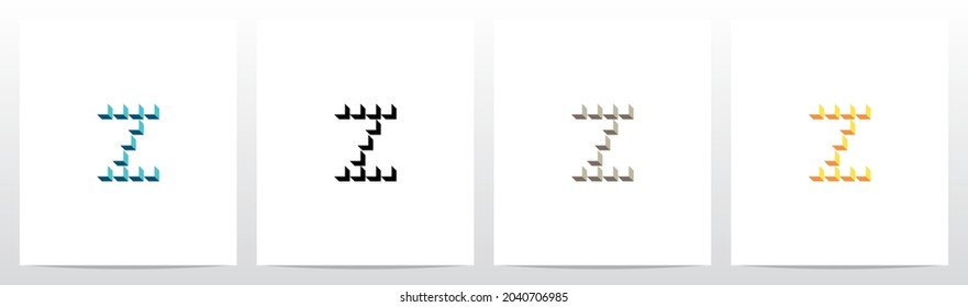 Boxes Cubes Forming Letter Logo Design Z