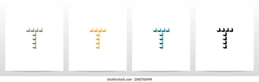 Boxes Cubes Forming Letter Logo Design T