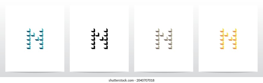 Cajas Cubos Formación de letra Diseño de logotipo N