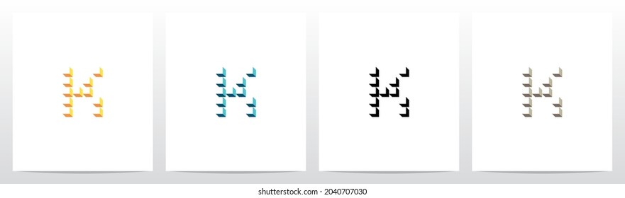 Boxes Cubes Forming Letter Logo Design K