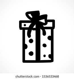 Boxes for decoration design.Vector vintage illustration.Creative holiday idea on isolated white background. Art line.Doodle. Can be used for decoration Christmas card, poster, icon, gift.EPS10