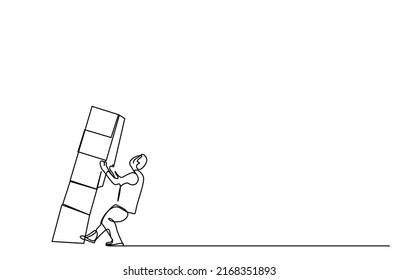 boxes falling on an employee in a row at a workplace