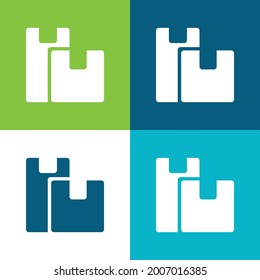 Boxes Flat four color minimal icon set