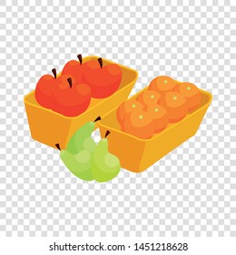 Boxes of fruit icon. Cartoon illustration of boxes of fruit vector icon for web
