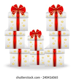 boxes with gifts on a white background,  vector  illustration