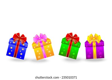 boxes with gifts on a white background,vector illustration