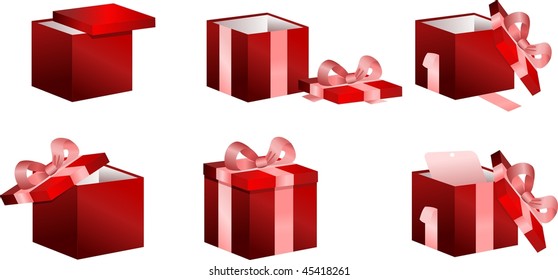 boxes with gifts set