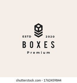 boxes hipster vintage logo vector icon illustration