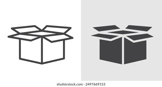 Boxes icon Black line art vector logo set
