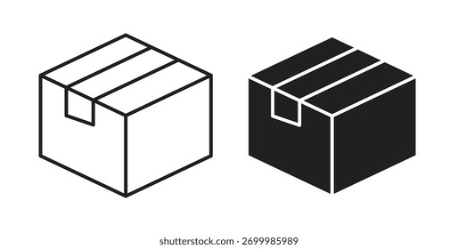 Conceito de ícone de caixas. Símbolo de logotipo para web e celular. Pixel perfeito.