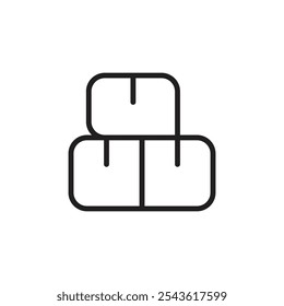 Boxes icon Flat line illustration