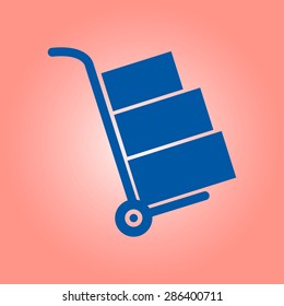 boxes icon.  Hand truck sign symbol.