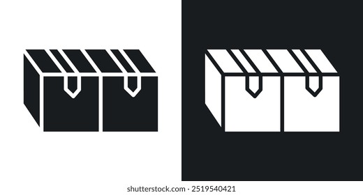 Boxes icon icons in black and white filled style