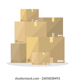 Boxes icon on white background. Cargo packaging and storage concept. Logistics.