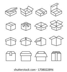 Boxes Icon Set /  Packaging Line Icon 1