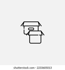 Vector de signo de icono de caja,Símbolo, ilustración de logotipo para web y móvil