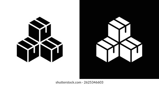 Boxes icon simple line vector. Symbol, logo.