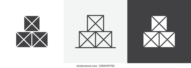 Boxes icons graphics pack vectors.