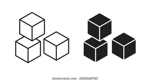 Boxes icons graphics set vectors