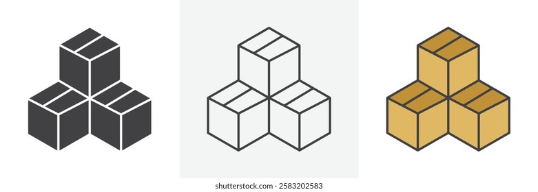Boxes icons pack for website designs