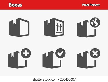 Boxes Icons. Professional, pixel perfect icons optimized for both large and small resolutions. EPS 8 format.