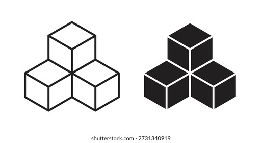 Iconos de cajas Pictograma de trazo. Ilustración vectorial aislada en un fondo blanco. Símbolo de calidad de Premium.