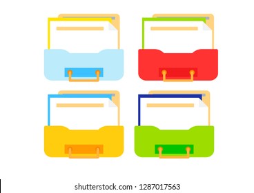 Boxes information colorful set 