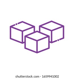 Boxes line style icon design, Delivery logistics transportation shipping service warehouse industry and global theme Vector illustration