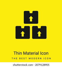 Icono de material amarillo brillante mínimo en cajas