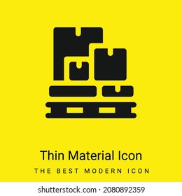 Icono de material amarillo brillante mínimo en cajas