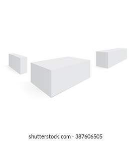 Boxes mockup ready for your design. Three boxes in perspective. Vector illustration, eps 10