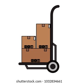 Boxes on hand truck