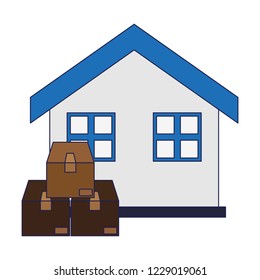 Boxes on house door