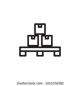 Boxes On a Pallet Icon In Trendy  Design Vector Eps 10