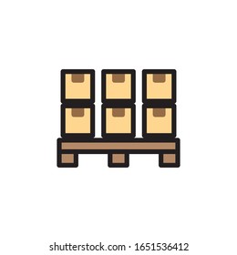 Boxes On a Pallet Icon In Trendy  Design Vector Eps 10