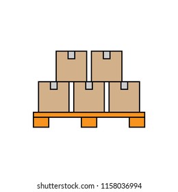 Boxes on a pallet icon, vector illustration design. Logistics collection.