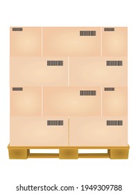 Boxes on pallet. vector illustration