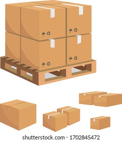 Boxes On Pallet In Warehouse