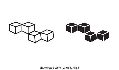 Boxes outline icon collection or set. Boxes Thin vector line art