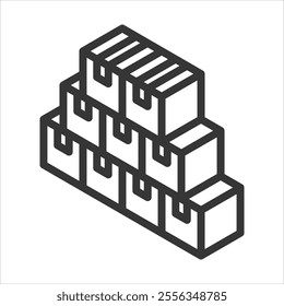 Boxes Outline Icon Vector Illustration