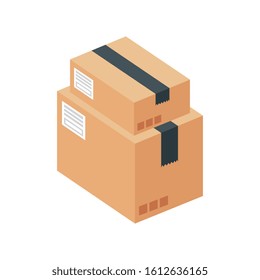 boxes package cargo isolated icon vector illustration design