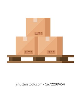 boxes packages cargo isolated icons vector illustration design