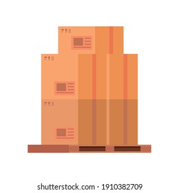boxes packings postal service isolated style vector illustration design