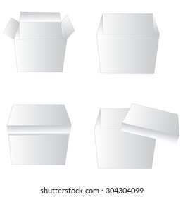 Boxes from paperboard on white background is isolated