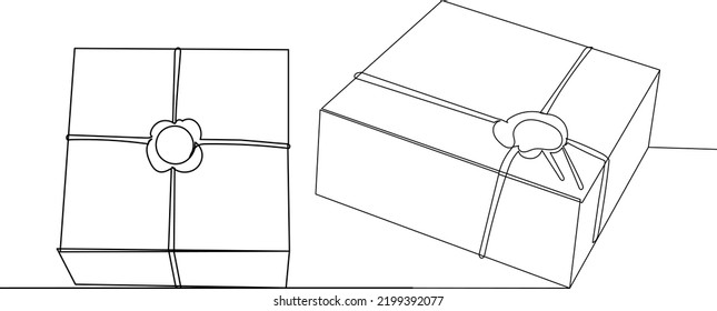 boxes, parcels one continuous line drawing, vector