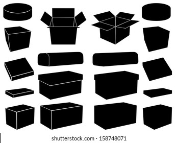 Boxes set illustrated on white