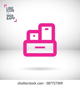 a boxes set line vector icon for websites and apps mobile minimalistic flat design