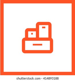 a boxes set line vector icon for websites and apps mobile minimalistic flat design