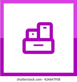 a boxes set line vector icon for websites and apps mobile minimalistic flat design