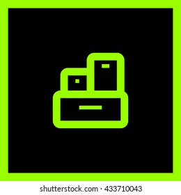 a boxes set line vector icon for websites and apps mobile minimalistic flat design